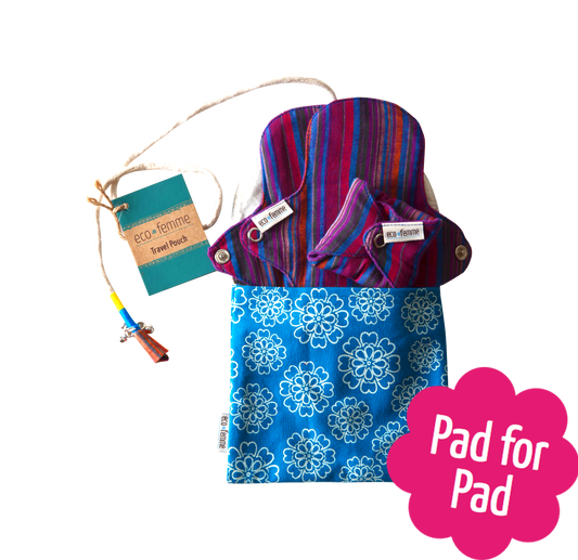 Carry Pouch for Cloth Sanitary Pads - Eco-friendly and washable pouch for discreet storage of csp's