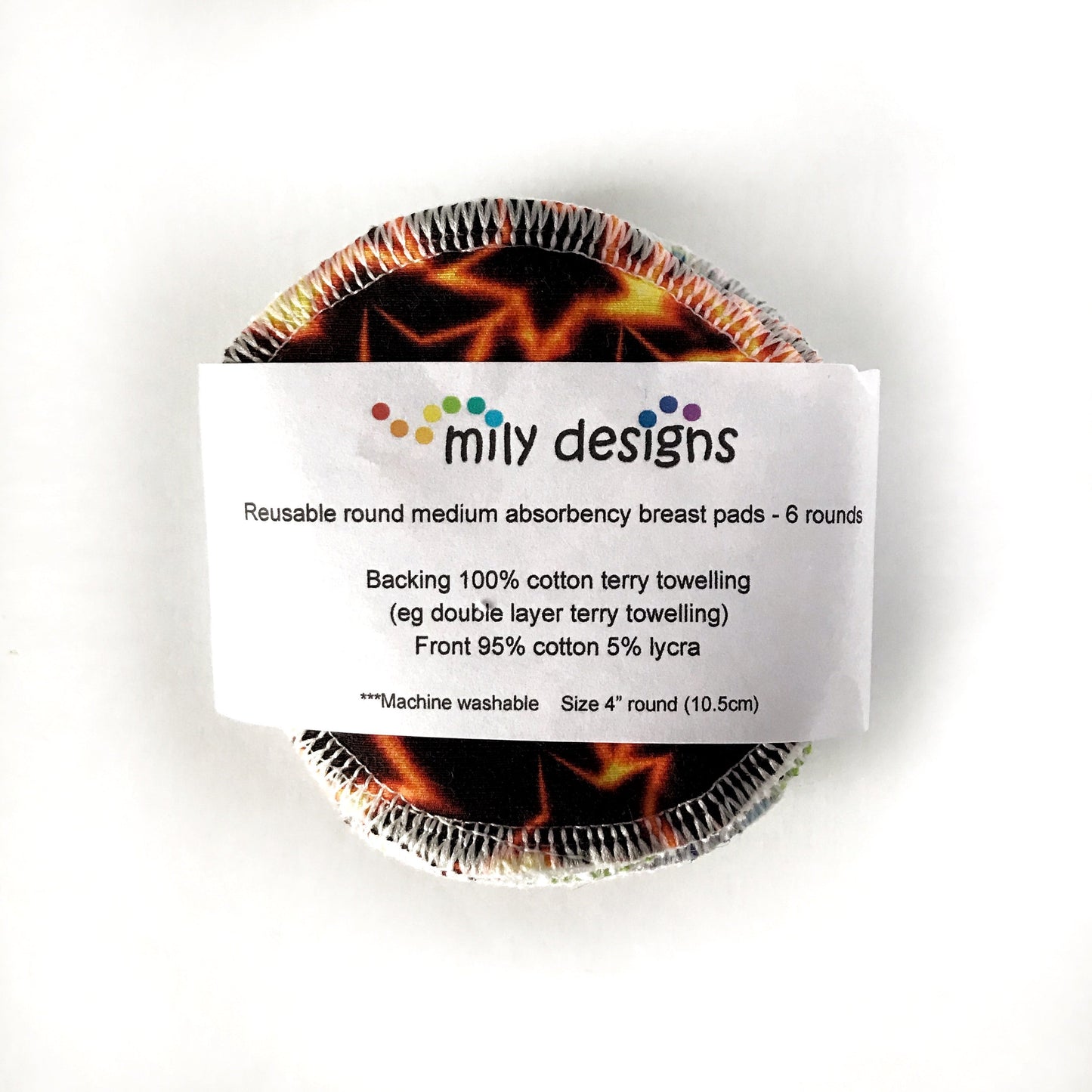 Medium-Absorbency- Reusable -Breast- Pads- Mily- Designs-100%-cotton-terry-towelling