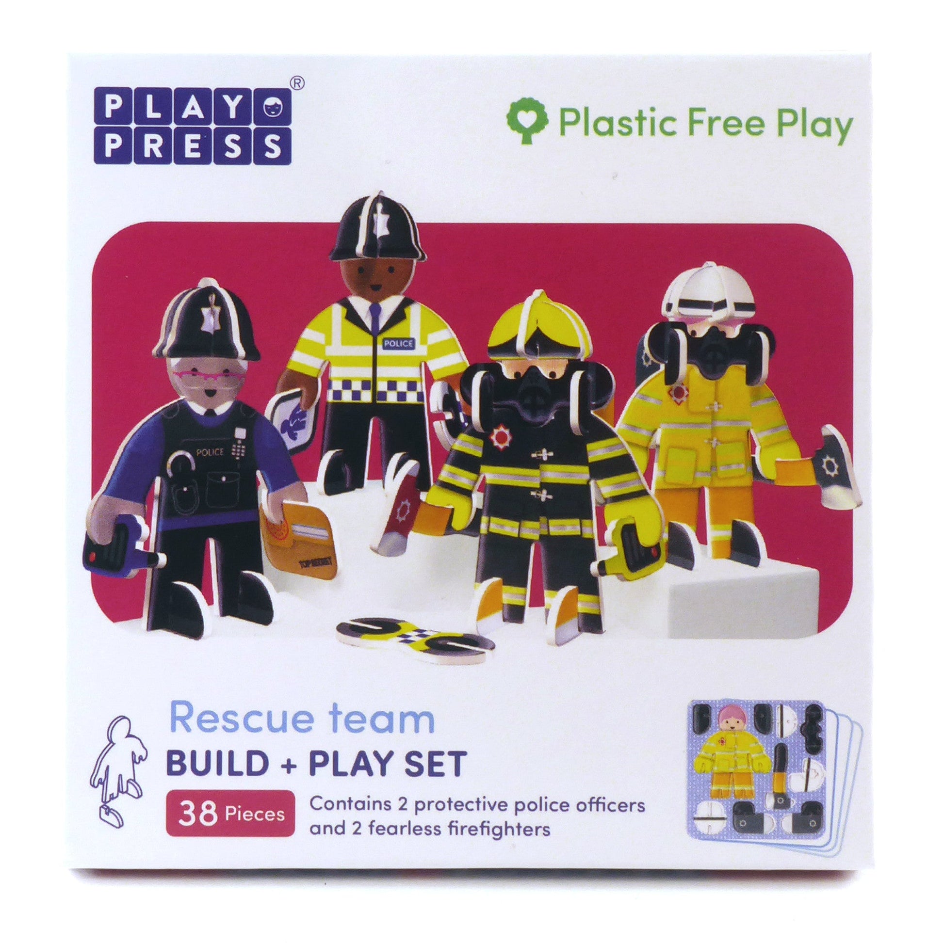 PlayPress Rescue Team - Eco-friendly and imaginative set for creative and sustainable play