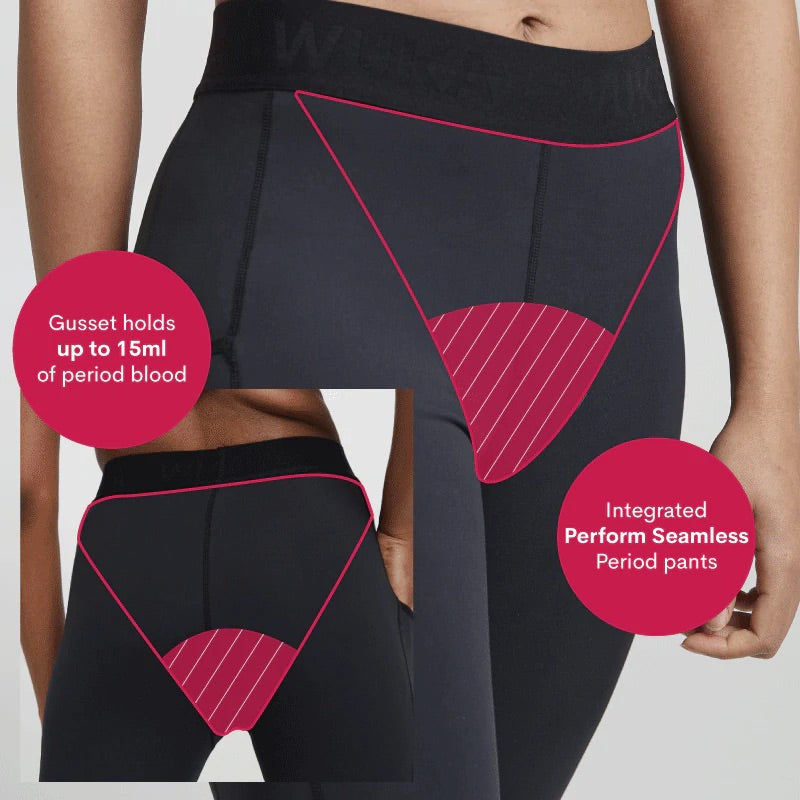 WUKA Perform Period Leggings - Eco-friendly, leak-proof solution for sustainable and active periods.